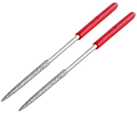 HDUNGM 2 stücke Mini Nadelfeile 3x140mm Runde Diamant Nadelfeile DIY Holz Raspelfeile for Nadel Schmuck polieren Schnitzen Handliche Werkzeuge