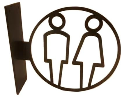 YETONADO Panneau de signalisation de toilettes à montage latéral pour toilettes pour hommes et femmes, signalisation de salle de bain, hôtel, WC (1)
