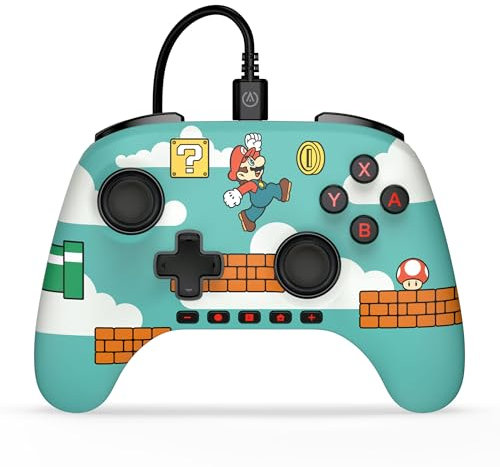 PowerA Manette filaire Advantage pour Nintendo Switch 2 - C'est l'heure de Mario, Sous licence officielle, Effet Hall, Boutons programmables, Manette Pro, Bouton C, Commandes audio intégrées