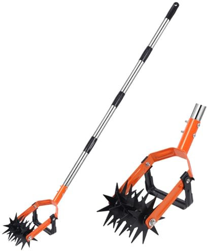 Cordless Electric Garden Tiller, Rotary Cultivator Retractable Long Handle Cultivator Retractable Long Handle with Removable for Soil Mixing Rotary Cultivator Garden