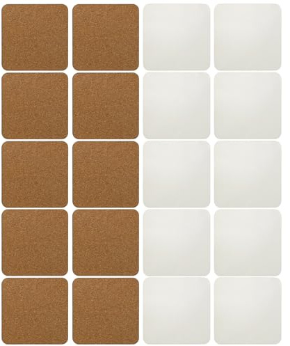 MospdyGear 20Pcs Sublimation Square Coasters, 4x4in MDF Wooden Coaster Sublimation Cork Coasters, Replace for DIY Crafts Painting Home Decor