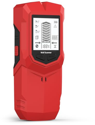Détecteur Mural, Detecteur de Cable Electrique Avec Alarme Sonore, Scanner Mural Électronique avec Capteur Intelligent Affichage LED, pour Localiser Des Fil CA, Des poutres En Bois, Des Tuyaux Métaux