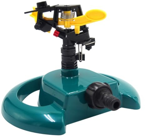 jojofuny Arroseur Rotatif Automatique pour Pelouse et Jardin Pulvérisateur d'eau à Buse 360° Base Disque Arrosage et Installation Facile pour Entretien Extérieur