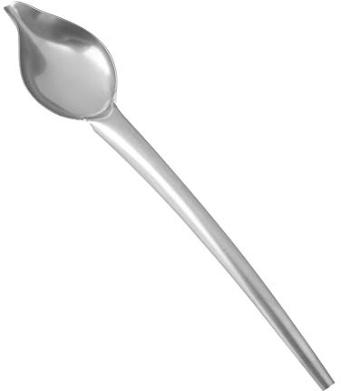 SIXRUN Cucchiaio per Decorazioni da Dessert in Acciaio Inossidabile, Strumento per Disegnare Salse a Manico Lungo con Design Antiruggine per la di Casa, il Ristorante, la Caffetteria (L)