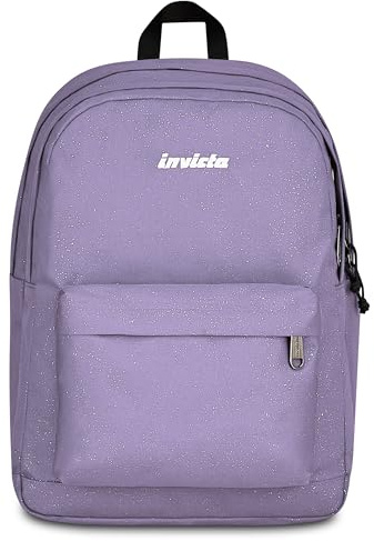 Invicta Zaino Scuola Lab Shine, Lilla, 27 L, Effetto brillantini, Doppio Scomparto, Tasche laterali portaborraccia, Tasca interna con organizer, Scomparto porta pc, Scuola media e superiore, Ragazza