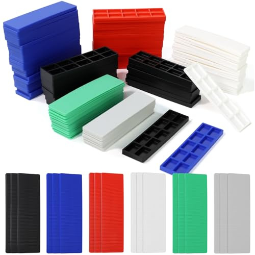 ZXBBTZ 138 PCS Cuñas de Plástico para Acristalamiento, Cuñas para Cristales, Espaciadores de Plásticos 100x28mm, 1-6 mm Grosor, Cuña Plástico Niveladora para Ventanas, Puertas, Azulejos y Muebles