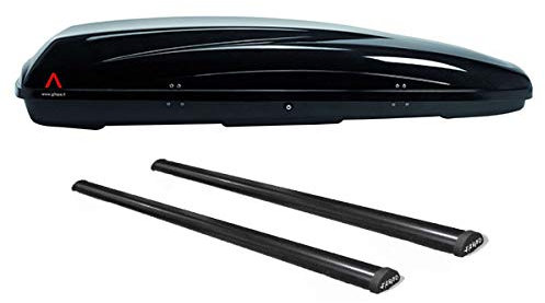 Farad KI63FFI30+AZ03060038 - Box da Tetto G3 Helios 400 + Barre PORTATUTTO Acciaio per Auto con Railing O MANCORRENTI