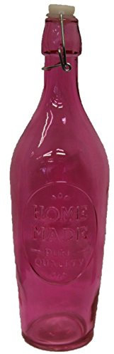 Conjunto de 8 Clip Top Botellas de Vidrio Hermético 1 Litro Reutilizable Top Swing Tapa Retro Botellas - Rosa