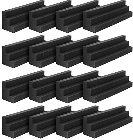 JBER Column Acoustic Wedge Studio - Esquinas de espuma con acabado en bloque de esquina para pared en estudios o cine en casa (paquete de 16)