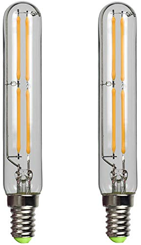 TIANFAN 2er-Pack Led Birne 4W T20 Röhrenförmige Led Glühbirne E14 Edison Small Base 2700K Warmweiß Edison Birne (Transparent)