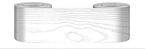 Tapetenbordüre selbstklebend zum Aufkleben für Wohnzimmer Küche Badezimmer Abnehmbare Wasserdicht Bodenleiste PVC Dekorative Bordüre Silbernes Sandelholz 20cm X 500cm