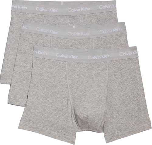 Calvin Klein herr 3P Trunk Boxershorts, grå ljunga, M
