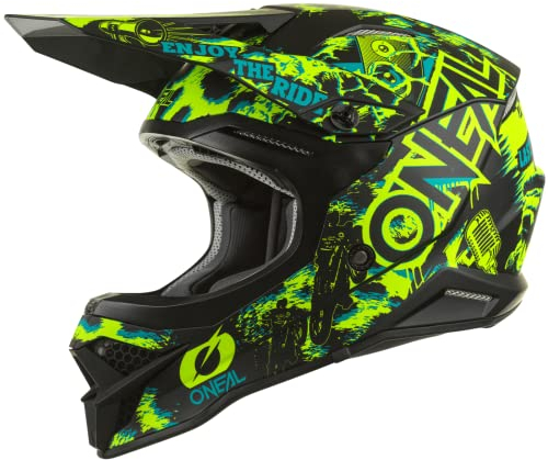 O'NEAL | Motocross-Helm | MX Enduro | ABS-Schale, Sicherheitsnorm ECE 2205, Lüftungsöffnungen für optimale Belüftung & Kühlung | 3SRS Helmet Assault V.22 | Erwachsene | Schwarz Neon-Gelb | XL