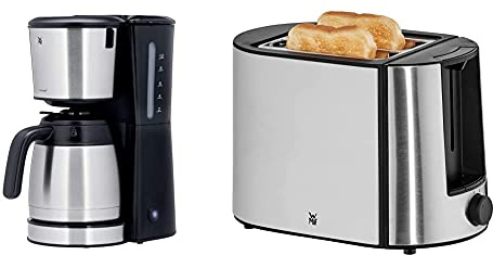 WMF Bueno Pro Kaffeemaschine mit Thermoskanne, Filterkaffee, 10 Tassen, Start-/stopp,taste, Tropfstopp, 900 W & Bueno Pro Toaster Edelstahl, Doppelschlitz Toaster mit Brötchenaufsatz, edelstahl matt