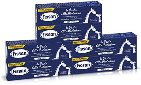 FISSAN - Pasta Alta Protezione - Trattamento Lenitivo per Irritazioni e Arrossamenti - Formula Clinicamente Testata - 98% di Origine Naturale - Con Ossido di Zinco e Vitamina E - 6 Confezioni - 100g