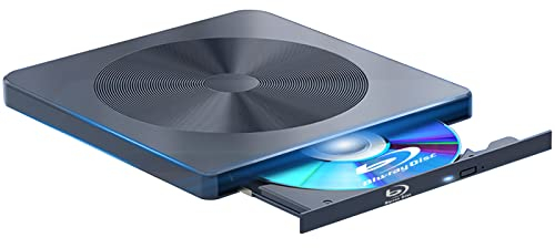 aelrsoch Lettore Blu-ray esterno DVD/BD lettura/scrittura portatile USB 3.0 e tipo-C DVD Recorder 4k Ultra High Definition per PC Win7/8/10/11/PC/Notebook