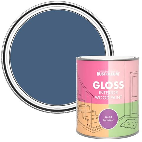 Rust-Oleum Blue Interior Wood Paint in Gloss Finish - Ink Blue 750ml
