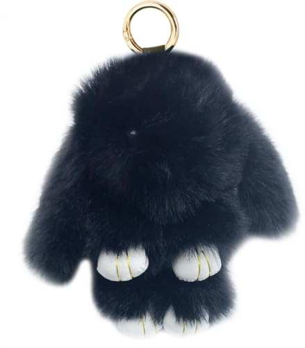 Xsclpomddy Süße Plüsch Hase Schlüsselanhänger Plüsch-Häschen Schlüsselanhänger Pom Poms Taschenanhänger Handtasche Autoschlüssel Dekoration