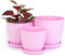 Home Garden Ornaments Blumentopf Übertopf Set aus 3 Kunststoff Blumentöpfen – Matte Oberfläche, Untersetzer, Keine Drainagelöcher – Übertöpfe für Zimmerpflanzen (14 cm, 16 cm, 18 cm, Rosa)