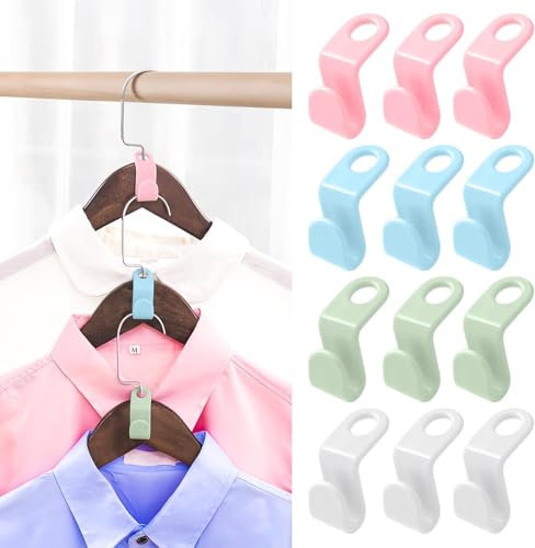 Clothes Hanger Connector Hooks, Space Saving Hangers for Closet Organizers, Storage Hangers Hooks, Hanger Clips Plastic Hangers for College Dorm,Wardrobe (Multicolor, 50pcs)