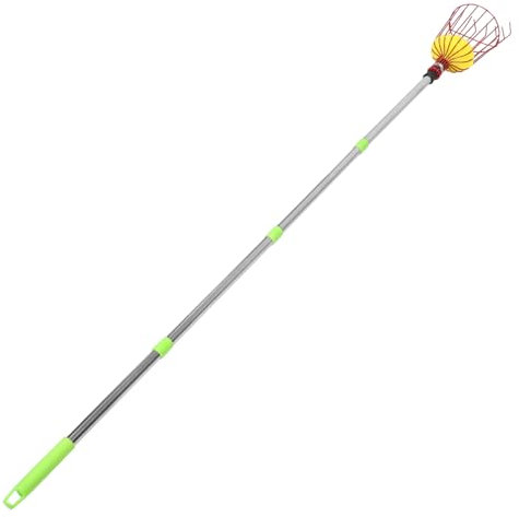 Fruit Picker Apple Picker Tool Mango Picker Tool Berry Basket Apple Picker Pole with Basket Cherry Picker Pole Gardening Accessories Apple Pole Alloy Steel