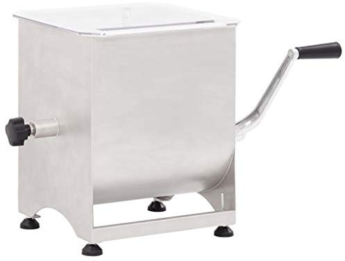 Brokky Impastatrice Carne Meccanica Argento in Acciaio Inox|Tritacarne,Macina Carne Facile da Pulire,Insaccatrice per Salsiccia a Taglio Rapido,Tritacarne Manuale per Carne Macinata,Salsiccia,Churros,