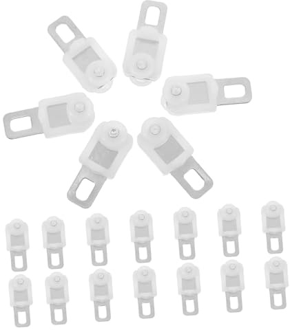 RORPOIR Deslizadores Silenciosos Para Riel De Cortina 20 Piezas De Acero Inoxidable Resistentes Gancho Cuadrado Para Cortinas Pesadas Dormitorio Baño y Cocina Accesorios Ultrafino