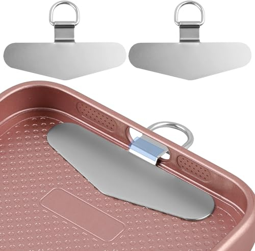 2 Stk Handykette Halterung, Edelstahl Ultradünne Handy Kette UniversalPads | Mit Metallring, Multifunktionale Handyband Halterung zum Umhängen Smartphones