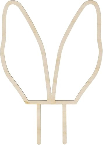 Wooden Bunny Ears Cake Topper, 20 cm, Easter Party Decoration