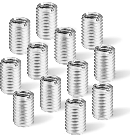Ezitruz 15 piezas de rosca M6 a M8, casquillo roscado de 10 mm, adaptador de rosca, casquillo roscado plateado, tuerca de acero inoxidable para automóviles mecánicos