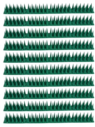 VALICLUD 10 Jeux de Pointes de Clôture en Plastique Vertes Anti-Oiseaux Anti-Pigeons et Anti-Cambriolage Protection Extérieure pour Jardins Toits et Balcons