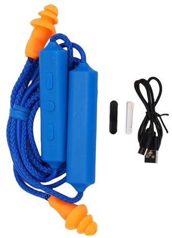 Topiky Bluetooth Work Earplugs Headphone, 29dB Noise Reduction Earbuds for Work, Rechargeable Wireless Neckband Earbuds, Wireless in Ear Noise Isolating for Industrial (Blue)