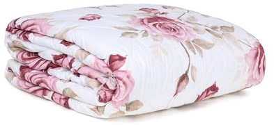 Clara Home Trapuntino Primaverile, Copriletto Mezza Stagione in Microfibra Effetto Velluto, Trapunta Leggera Jacquard Foglie, Coperta Letto Morbida Made in Italy, 1 Piazza, Eden Rosa