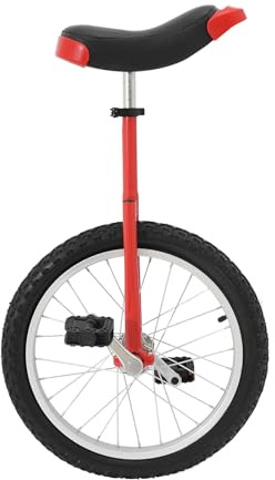 JJsdwin Monocycle Balance 18 pouces - Béquille d'entraînement, entraînement d'équilibre unicycle pour entraînement d'équilibre et performance des talents - Capacité de charge 65-75 kg - Rouge