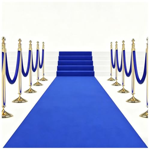 Tappeti Runner Blu Reale for la visualizzazione di passaggi e ripetizioni, Feste di Cerimonia, Eventi al Coperto e all'aperto(1.2mx5m/3'11x16'5)
