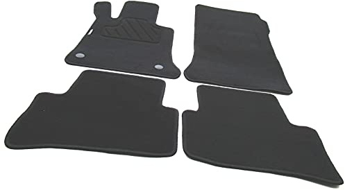 TN AZ Autofußmatte Classic (TAS) schwarz für Mercedes Benz GLK-Klasse X204 Baujahr 2008 bis 2015 | mit Befestigungen in der Fahrermatte