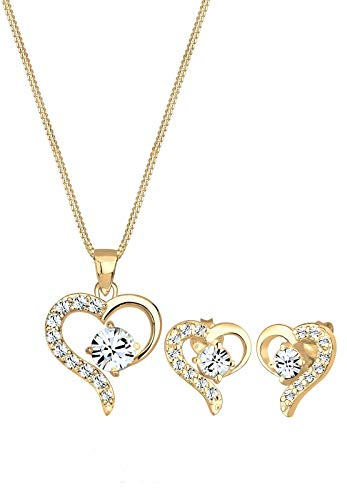 Elli Damen Schmuckset Herz Kristalle