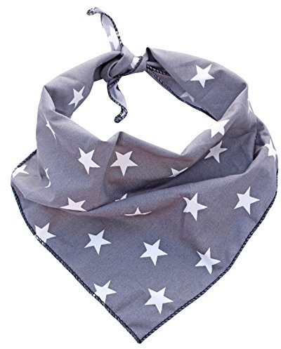 Pet Pooch Boutique Star Bandana für Hunde, Größe M/L, Grau