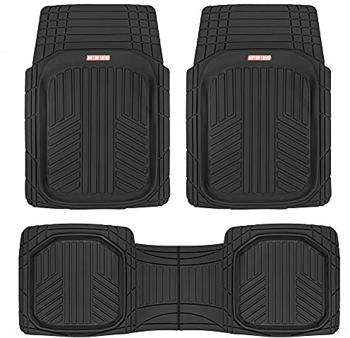 Motor Trend FlexToughXL - Juego Completo de Alfombrillas de Goma para Todo Tipo de Clima, Impermeables, Resistentes, revestimientos Flexibles para automóvil, camión, Furgoneta, SUV, tapetes de Piso