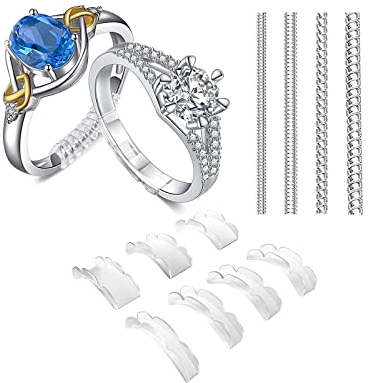Eiito Ring Grössen Verkleinerer Unsichtbare (14-Stücke) Snuggi Rings Stück Ringgröße Adjuster für Lose Männer und Frauen Ringe 7-Größe…