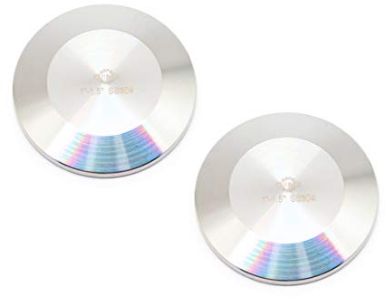 QiiMii SS304 1-1/2 Stainless Steel Sanitary Tri Clamp Clover Solid End Cap， 2 Pack