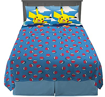Pokémon Kids Bedding Super Soft Microfiber Sheet Set, Full, (Officially Licensed Product) by Franco