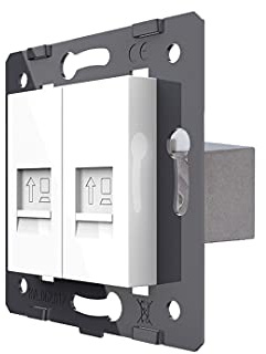 LIVOLO Innenleben RJ45 Netzwerkdose CAT7 DURCHGANG Patch VL-PATCH-2CAT7 (Weiß)