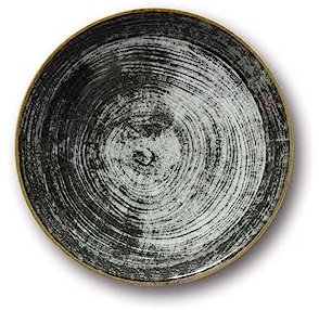 Saturnia Set 6 Piatti Frutta da Tavola in Porcellana Napoli Black Round 21 cm