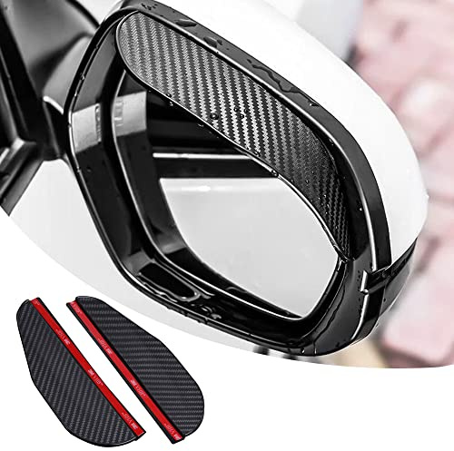 Pincuttee Mirror Rain Visor Eyebrow, Side Mirror Rain Guards, Covers for Car Uniservial Fit 2 Pack, Black (PINYM0001BL-2PC)