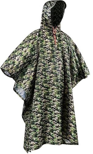 flintronic Regenponcho Herren, Wasserdichter Regenponcho, Leichter regenschutz Regencape, 3 in 1 wiederverwendbarer Regenmantel für Fahrrad Wandern, Camping, Angeln- Herren & Damen