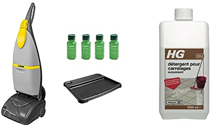 Lavor Autolaveuse Sprinter, Lave et Sèche en Une Seule Fois & HG Détergent Surpuissant pour Carrelages 1L - Nettoyant Dégraissant pour Carrelages, Dalles et Sols en Pierre, 1 Litre (435100104)