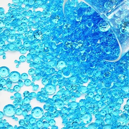 LEEWYOU 4000 Pezzi Cristalli di Diamante Acrilico,Cristalli Trasparenti da 3mm/6mm/10mm per vasi da Tavolo, centrotavola e Decorazioni Nuziali (Blu)