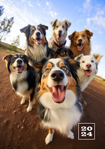 2024: 1 Woche auf 2 Seiten Kalenderbuch | Wochenplaner A5 Taschenkalender | Terminkalender Planer | Organizer Terminplaner | Buchkalender Jahresplaner | Wochenkalender Hunde