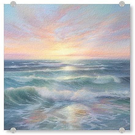 artboxONE Acrylglasbild 50x50 cm Reise/Strand und Meer Ozean-Sonnenaufgang B - Bild Ozean Ozean Schaum
